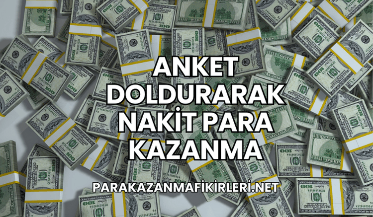 Anket Doldurarak Nakit Para Kazanma