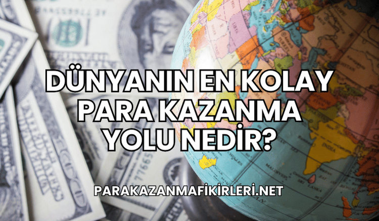 Dünyanın En Kolay Para Kazanma Yolu Nedir?
