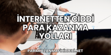 İnternetten Ciddi Para Kazanma Yolları
