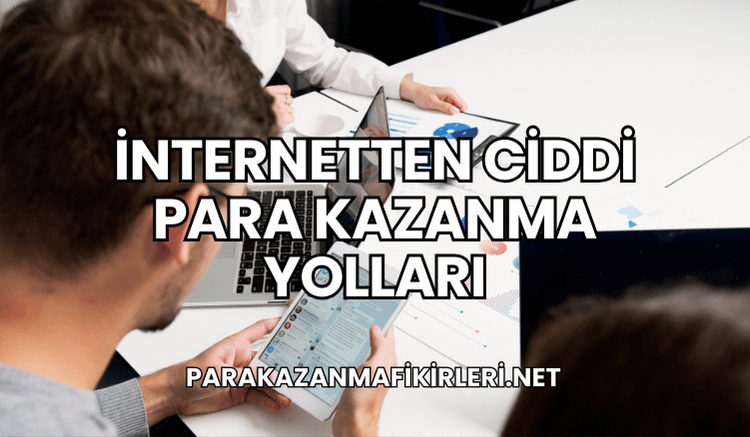İnternetten Ciddi Para Kazanma Yolları