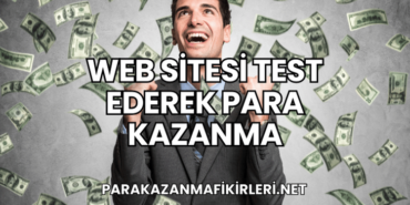 Web Sitesi Test Ederek Para Kazanma