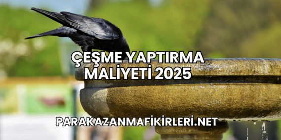 Çeşme Yaptırma Maliyeti 2025