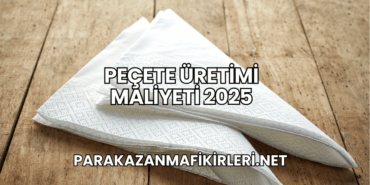 Peçete Üretimi Maliyeti 2025