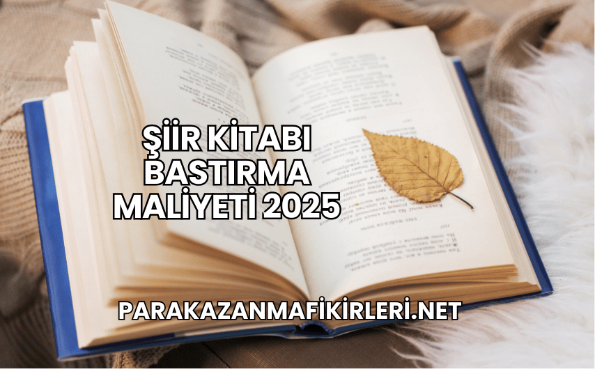 Şiir Kitabı Bastırma Maliyeti 2025