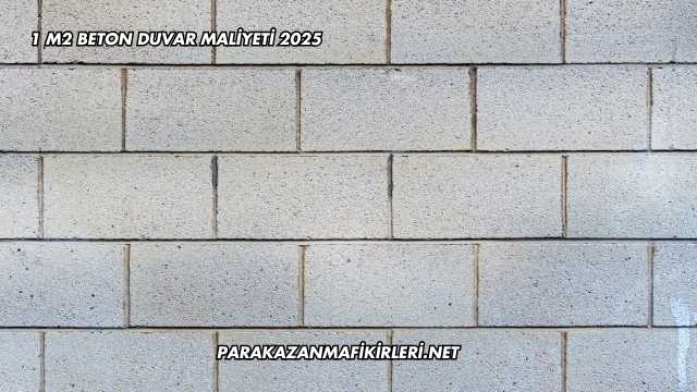 1 M2 Beton Duvar Maliyeti 2025