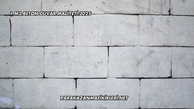 1 M2 Beton Duvar Maliyeti 2025