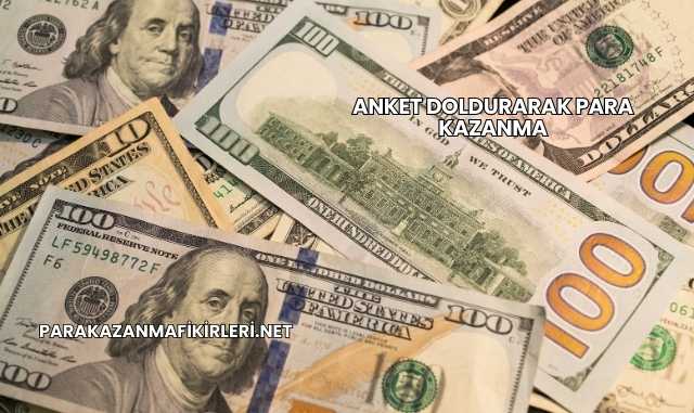 Anket Doldurarak Para Kazanma