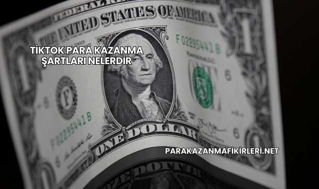 TikTok Para Kazanma Şartları Nelerdir