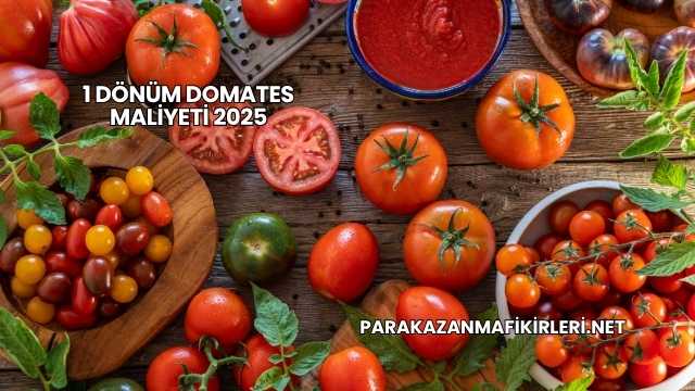 1 Dönüm Domates Maliyeti 2025