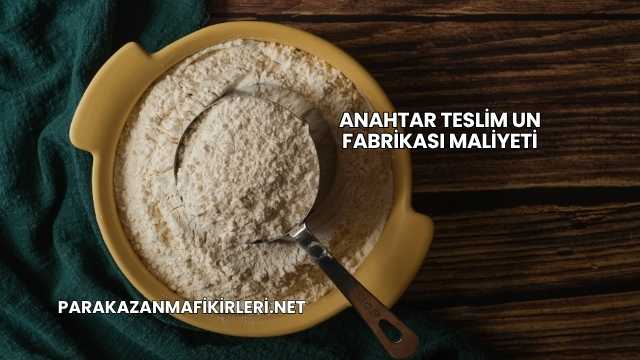 Anahtar Teslim Un Fabrikası Maliyeti