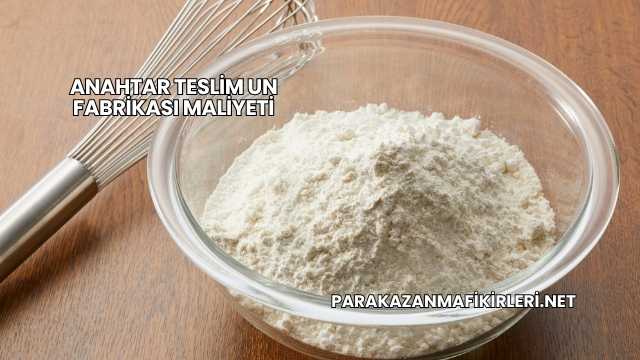 Anahtar Teslim Un Fabrikası Maliyeti